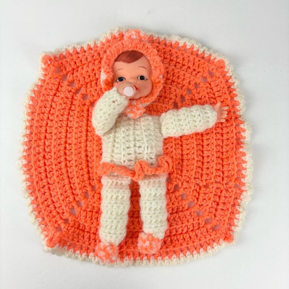 Handmade Crochet Baby Doll Face With Bottle